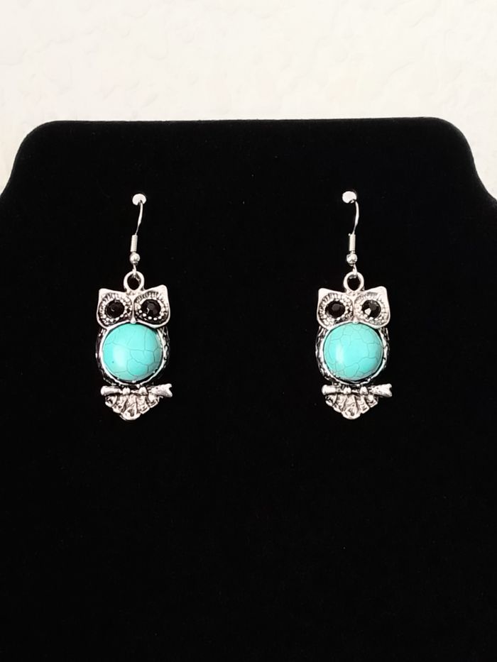 Boucles d’oreilles pendante hibou - photo numéro 3