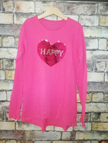 Tee shirt ml rose a sequin 14 ans