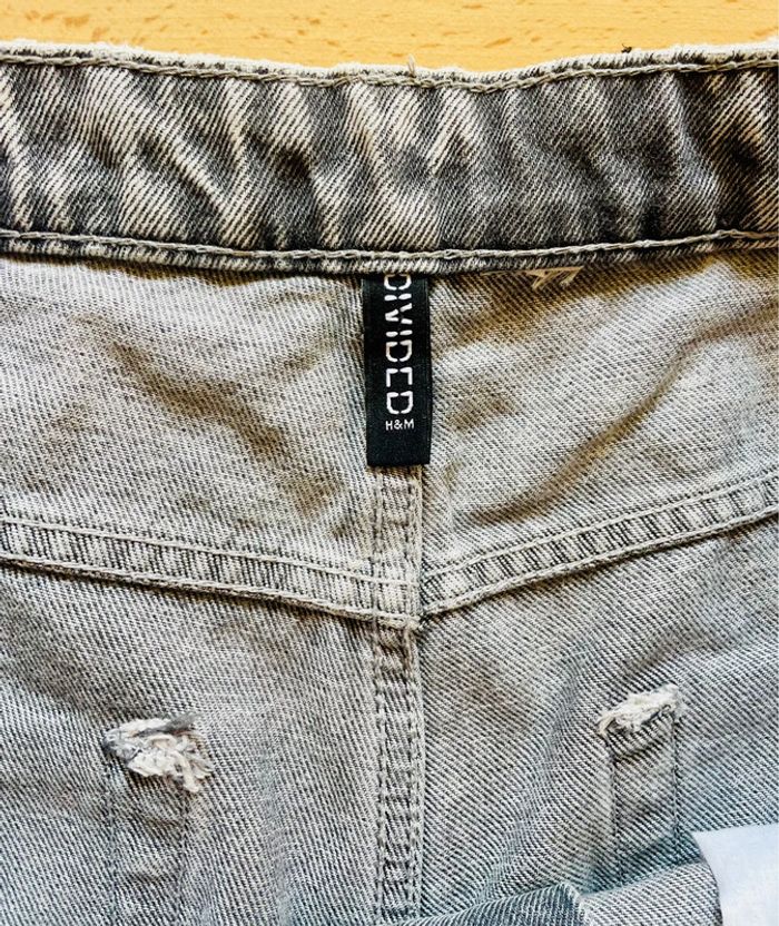 Jean jambes larges troués gris - photo numéro 2