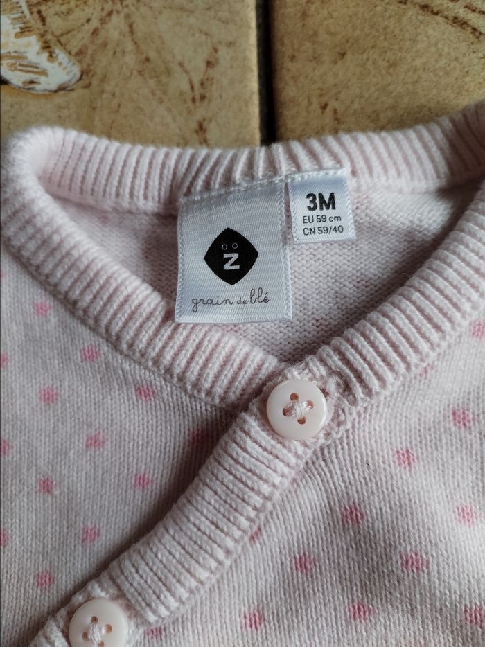 Gilet Grain de blé, taille 3 mois - photo numéro 3