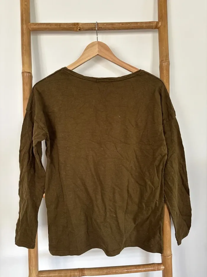 t-shirt à manches longues kaki bonobo taille M - photo numéro 6