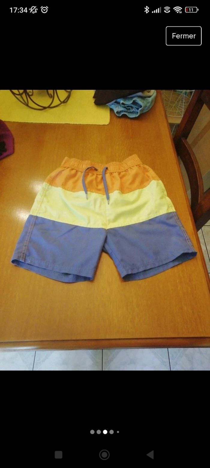 Short de bain tricolore garçon 8 ans - photo numéro 4