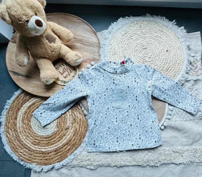 Blouse Orchestra beige petit oiseau 18M 80cm - photo numéro 2