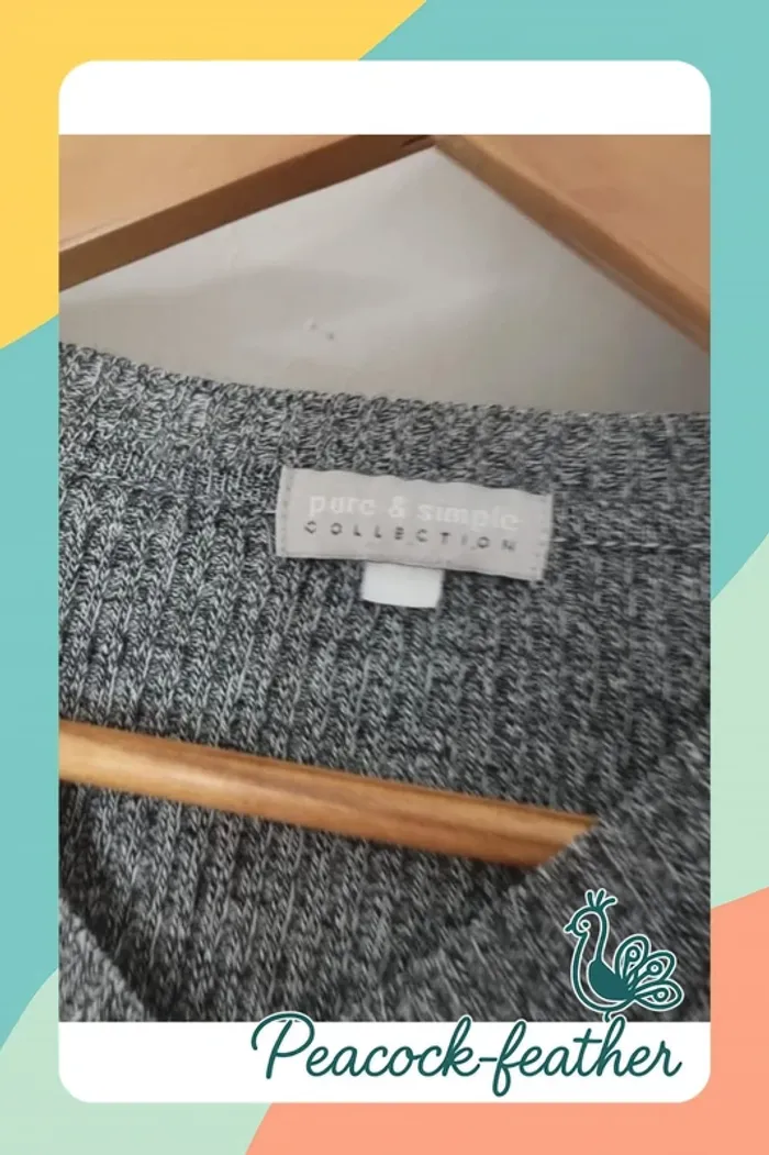 Pull fin côtelé gris pure&simple 40 - photo numéro 6