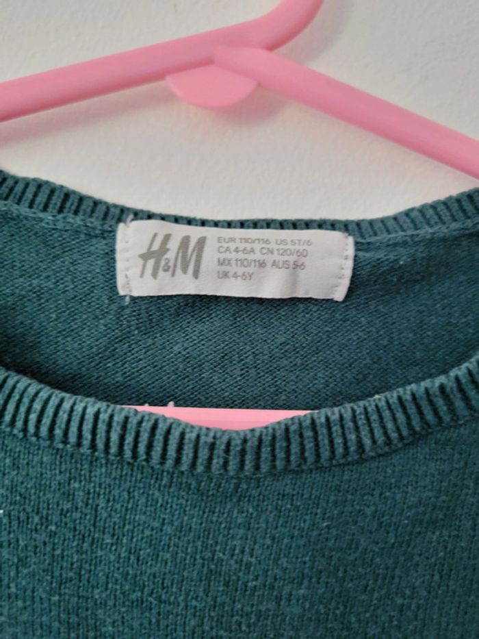 H&M - pull coton vert 5-6 ans - photo numéro 2