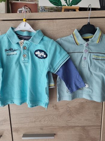 Lot 2 polos kidkanaï et sergent major 18 mois 