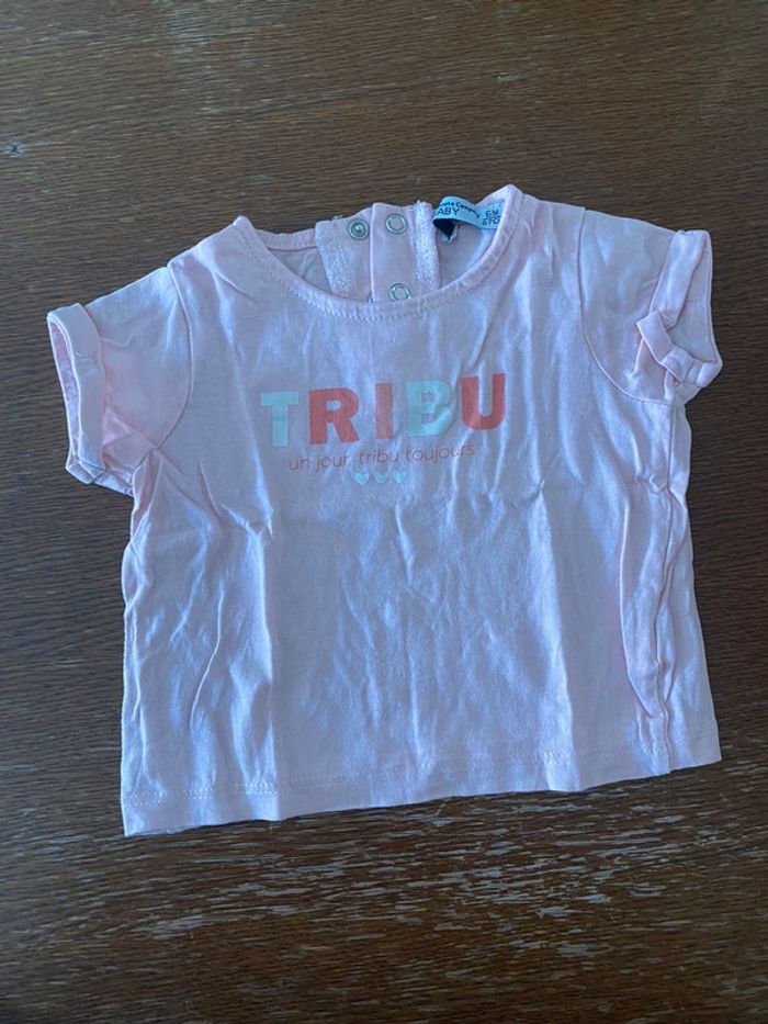 T-shirt manche courte rose tribu