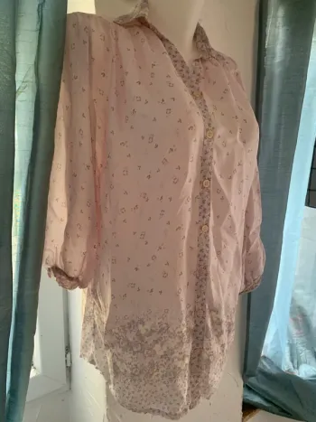 Chemise vintage transparent taille 40 manches 3/4