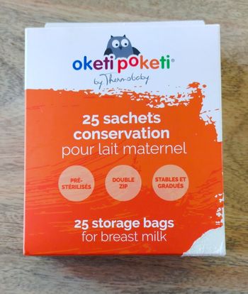 Boîte de sachets de conservation du lait maternel