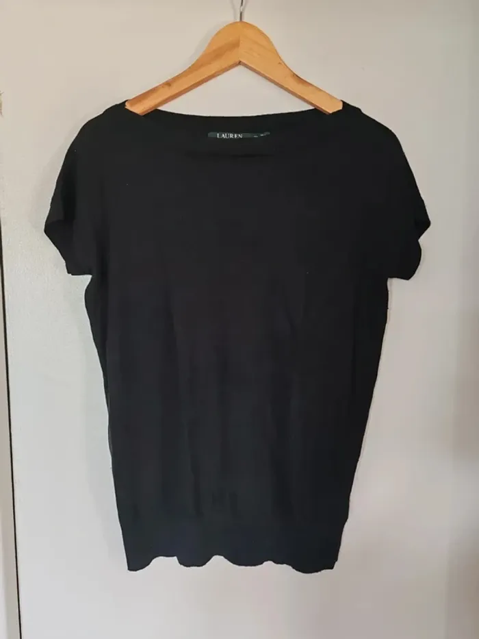 T-shirt manche courte Lauren Ralph Lauren noir taille PS - photo numéro 4