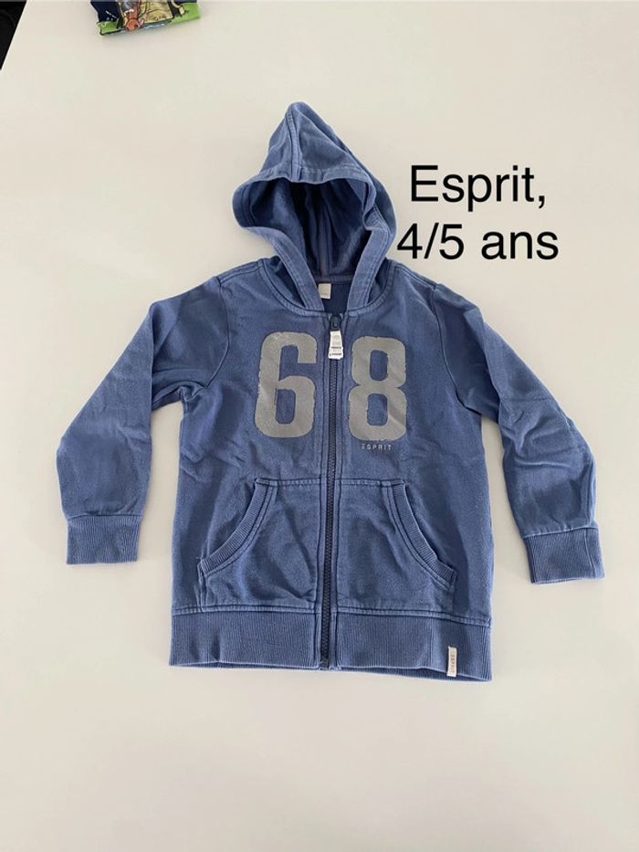 Gilet capuche zip bleu Esprit 5 ans