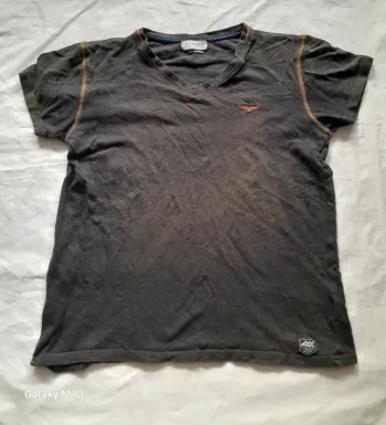 Tee shirt homme gris et orange T-Traxx taille M