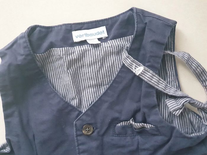 1 blazer sans manche enfant bebe 12 mois 74 cm bleu - photo numéro 2