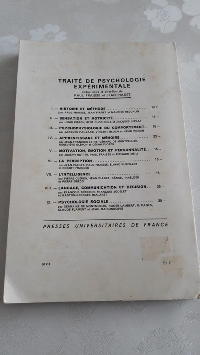 Traité de psychologie expérimentale - photo numéro 4