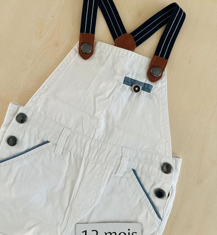 Salopette short gémo garçon 12 mois 74 cm - photo numéro 3