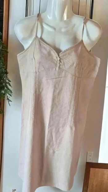 Robe a bretelles en lin beige 🌹40🌹  cache