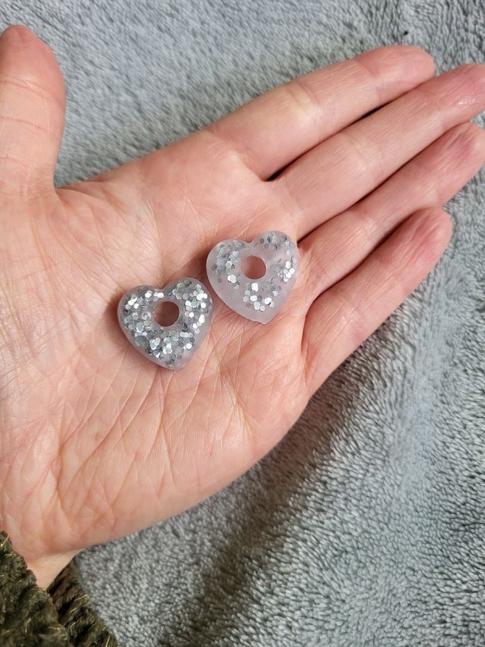 Pampilles cœurs pailletées - photo numéro 2