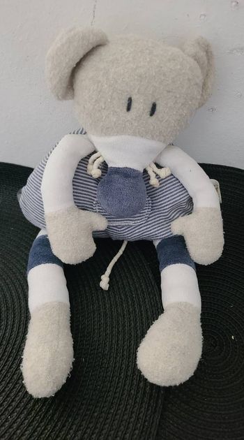 Peluche souris Bébé Confort rayé bleu blanc gris