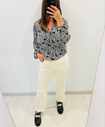 🌸Blouse - H&M - Noir & blanc - voile 🌸 