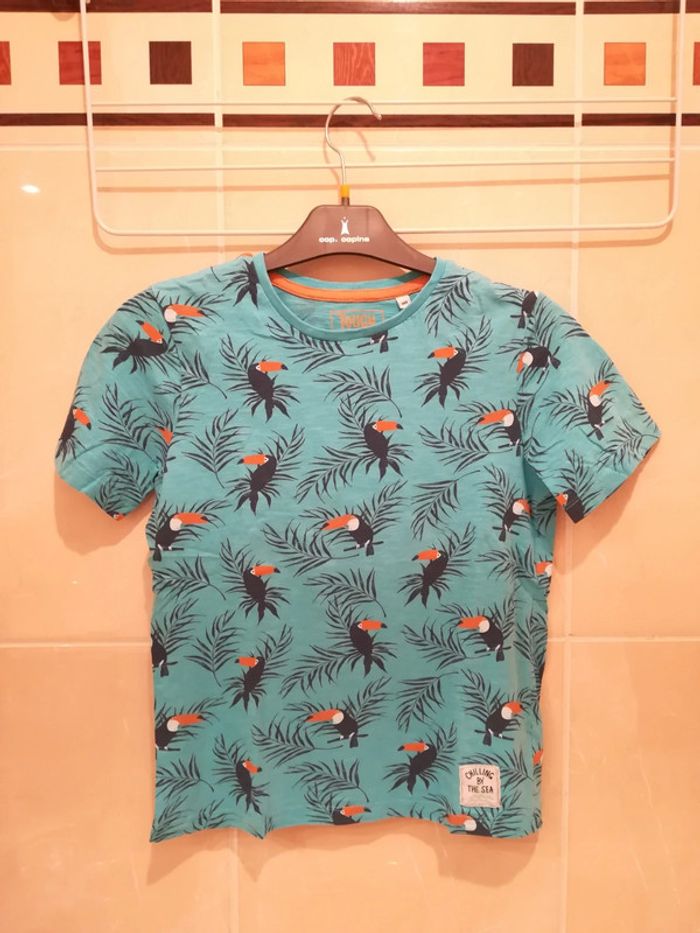 Tee-shirt Neuf motifs "tropical" T10 ans - V92B
