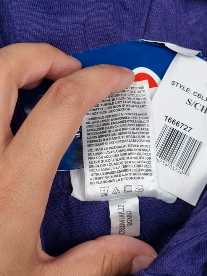 Sweat à capuche Champion violet – Taille S Femme (mesures en photos) - photo numéro 11