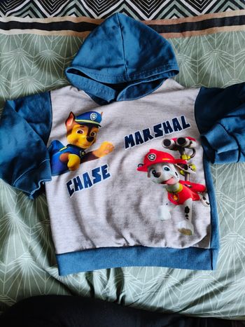 Sweat pull à capuche Pat Patrouille 3ans