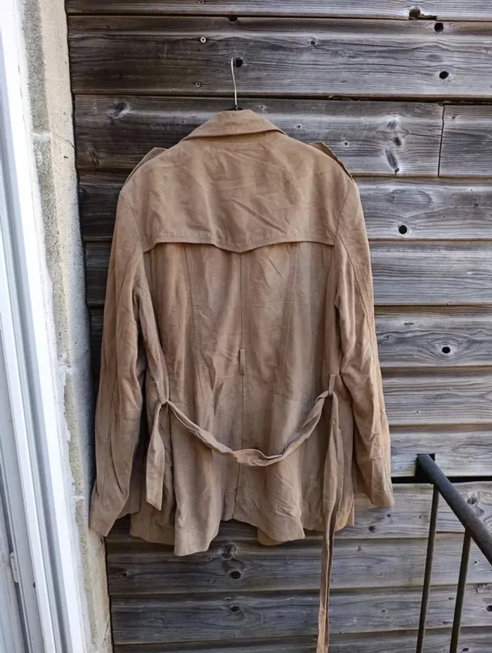 Manteau long homme en velours de chèvre avec doublure marron Oakwood M - photo numéro 3