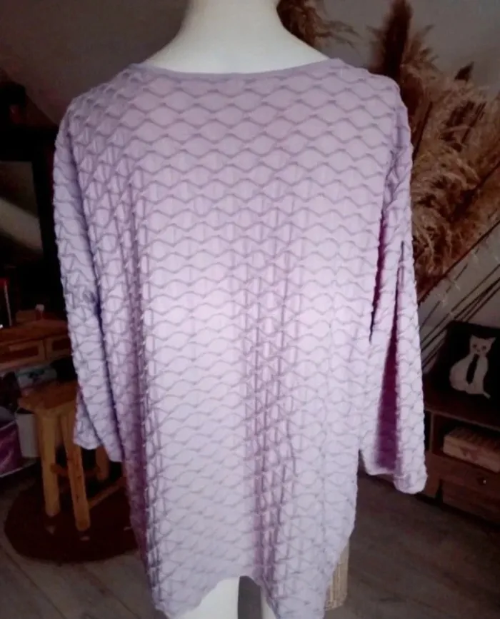 Pull rose / mauve taille 46 - photo numéro 4