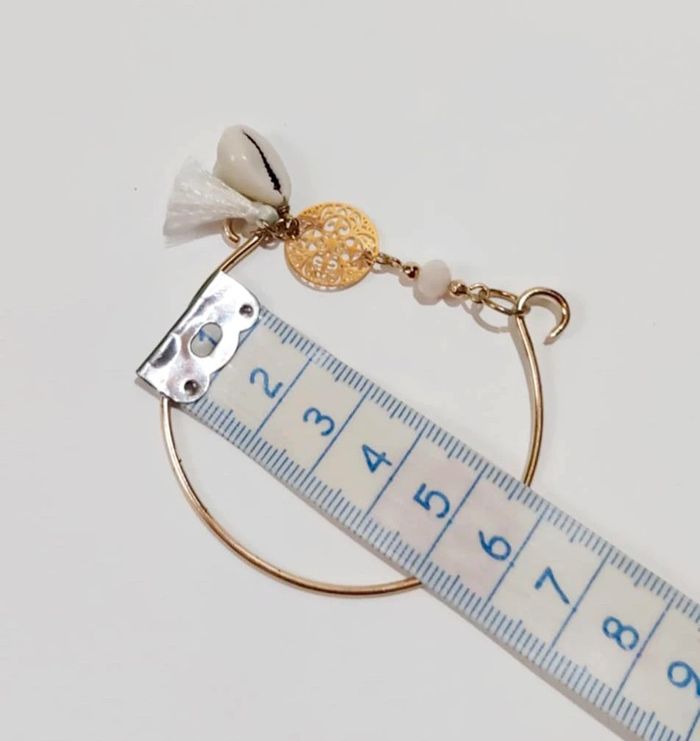 Bracelet jonc dorée coquillage moa - photo numéro 5