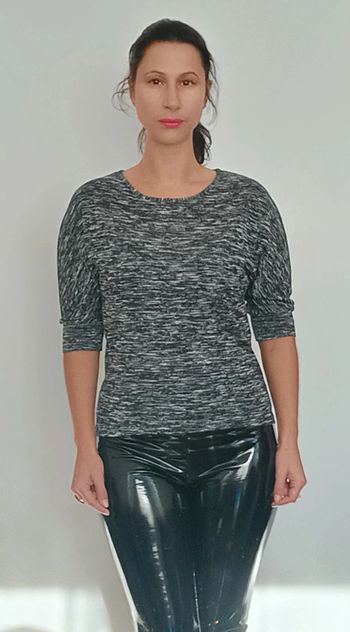 Pull fin gris chiné