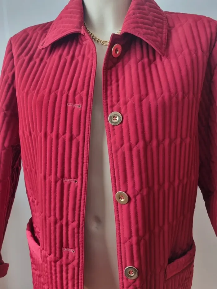 Veste rouge matelassé vintage - photo numéro 12