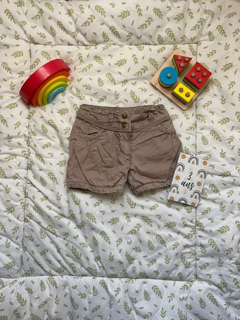 short doublé beige taille réglable 3 ans du pareil au même