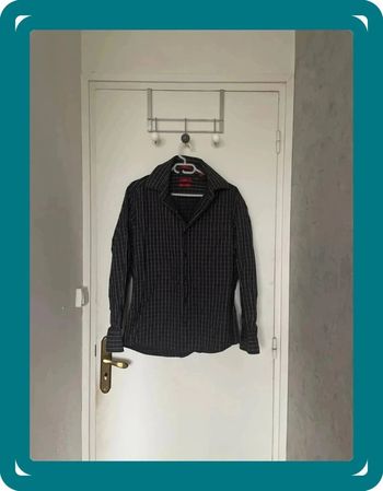 Chemise carreaux gris foncé