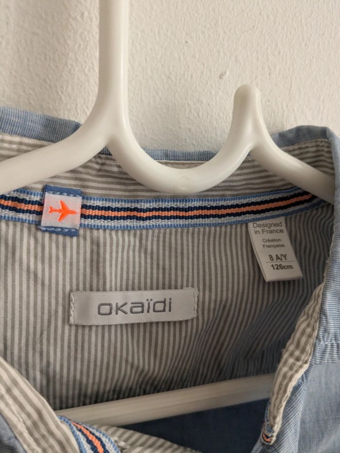 Chemise manches longues bleu Okaïdi 8 ans - photo numéro 3