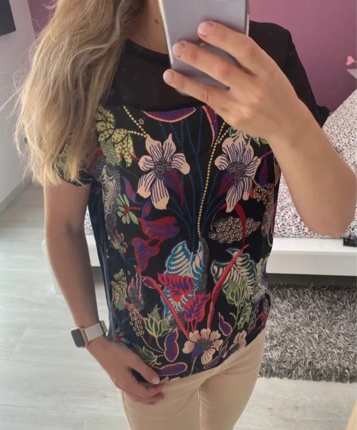 TEE shirt fleuri Promod - photo numéro 2
