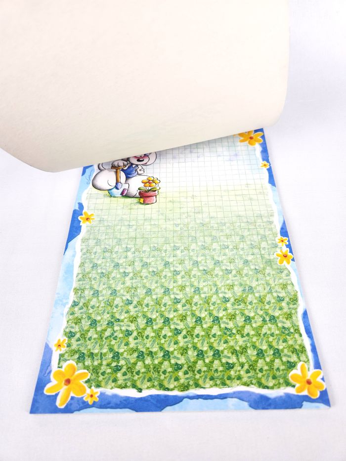 Bloc de Feuilles Diddl Original A5 "Avec pelle et pot" - 25 Feuilles - Très Bon État - photo numéro 2
