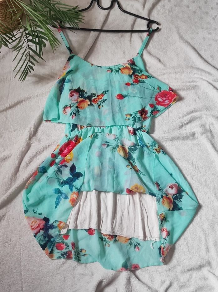 Robe courte imprimée fleurs - photo numéro 2