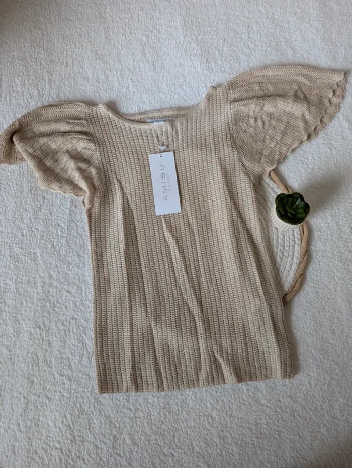 🌟 T-shirt doré à manches bouffantes - M - photo numéro 10