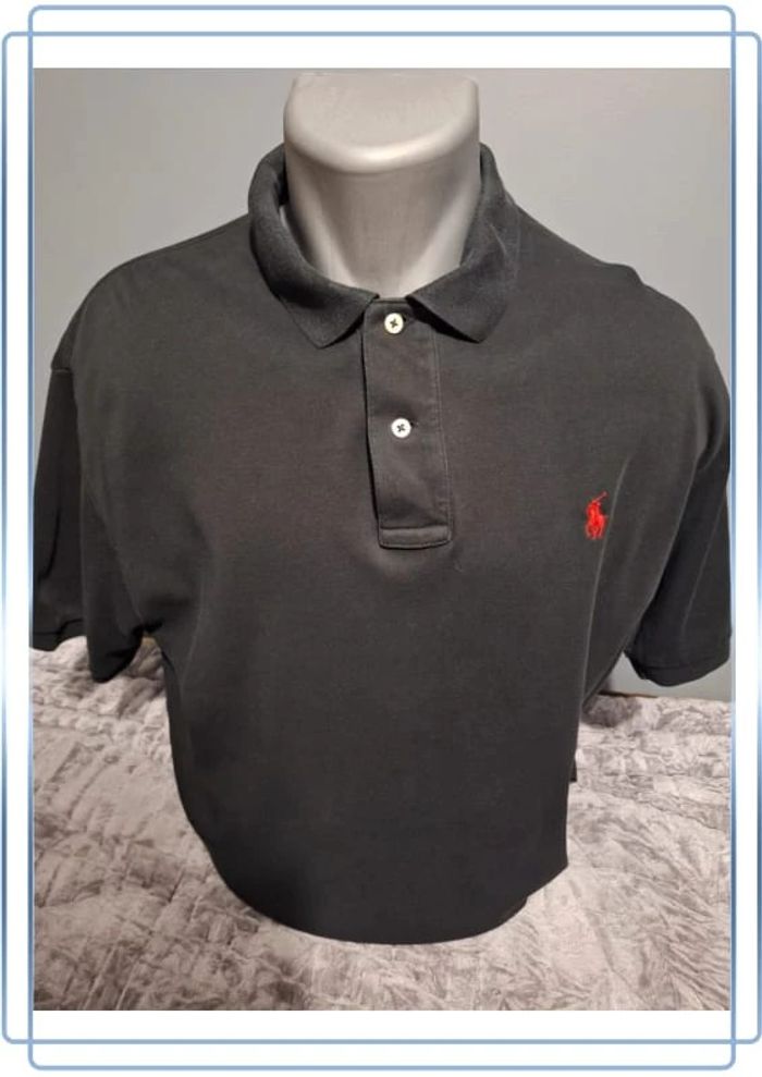 Polo Ralph Lauren noir - taille L - 100% coton- brodé (31) - photo numéro 2