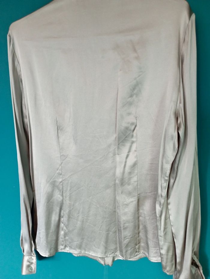 Chemise 100 % soie beige irisé - photo numéro 6