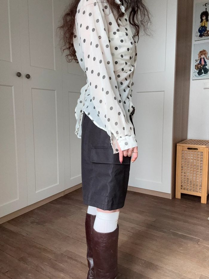 Chemisier vintage transparent pois - photo numéro 3