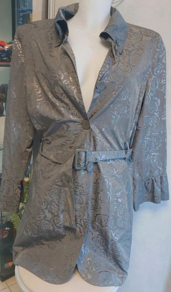 Parka trenchs gris métallique jacqueline riu vintage