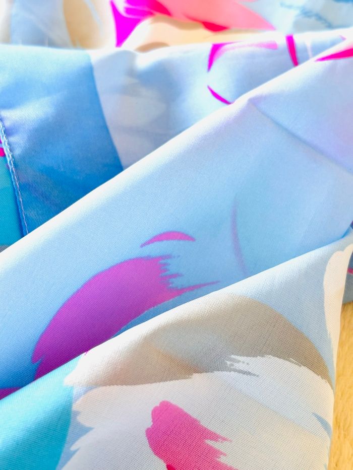Foulard bleu imprimé fleurs Vertbaudet - photo numéro 5