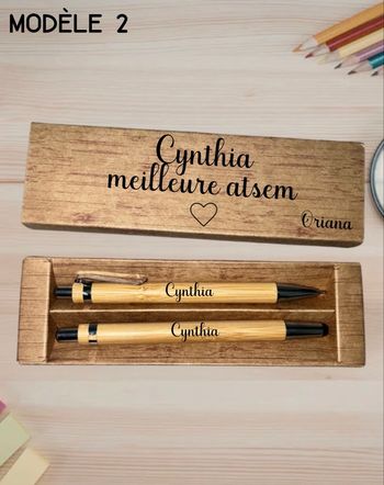 Kit stylos en bambou personnalisé 