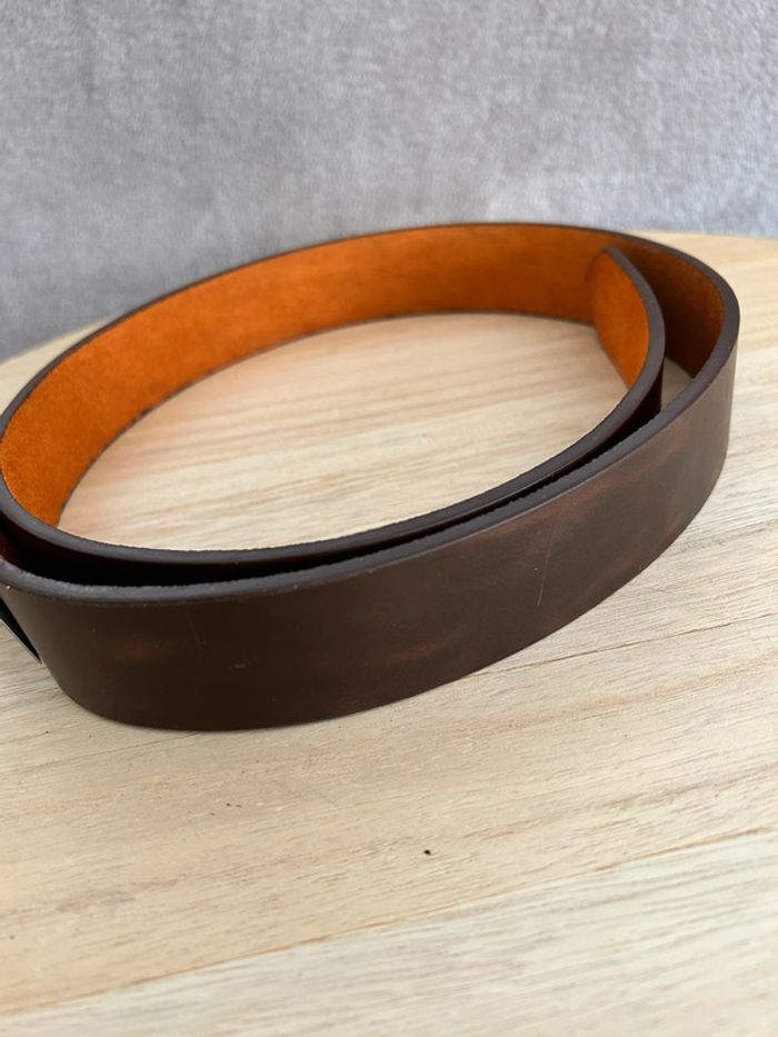 Ceinture en cuir marron taille 95 cm - photo numéro 2