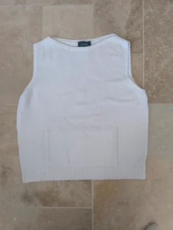 Pull sans manche femme XL blanc Lauren Ralph Lauren tâches