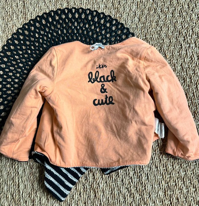 Veste rayée noir et orange réversible - photo numéro 2