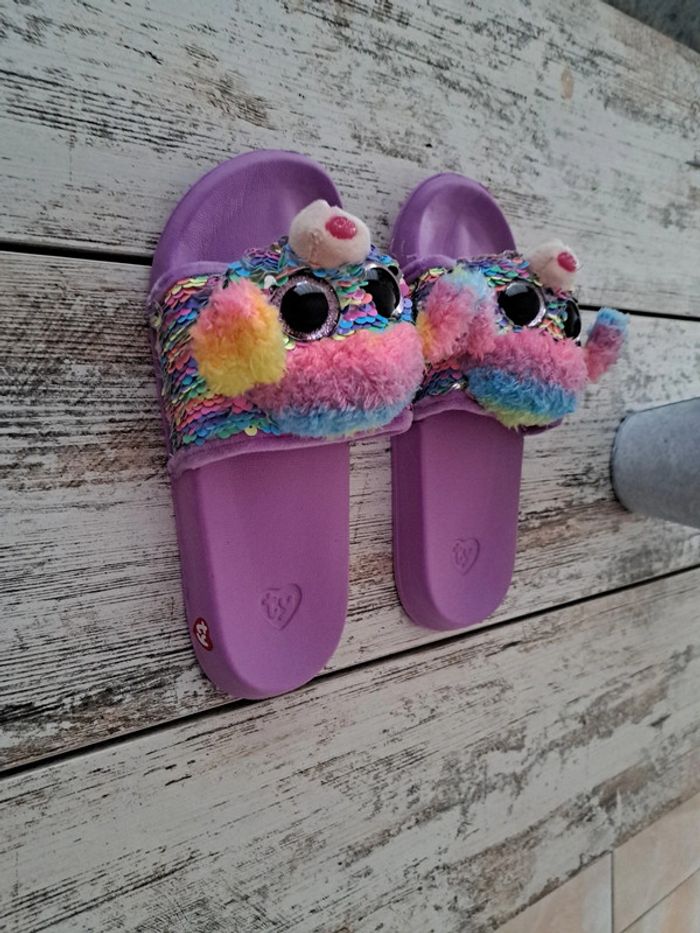 Sandales TY  Peluche à sequins Rainbow le caniche - photo numéro 4