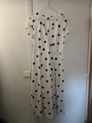 Robe longue d'été blanche et noire T.L