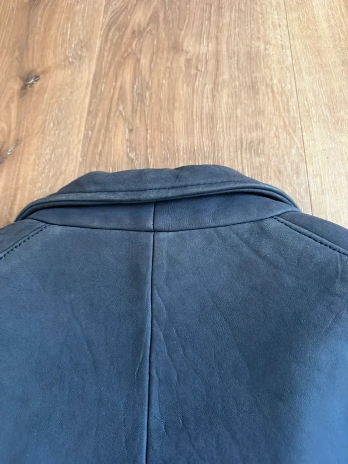 Perfecto The Kooples gris bleu taille 40 en daim - photo numéro 13